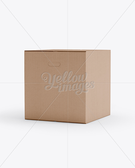 Corrugated Box Mockup - 25° Angle Front View in Box ...