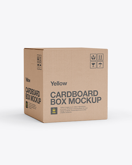 Download Free Download Corrugated Box Mockup 70 Angle Front View Object Mockups PSD Mockup Template