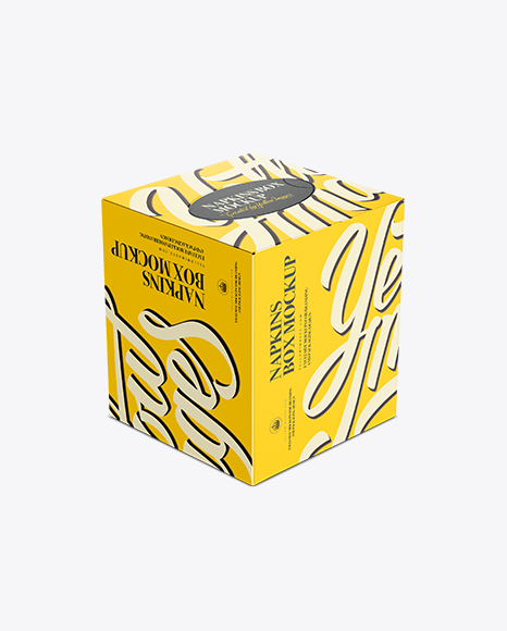 Download Tissue Box Mockup - Top 3/4 View (High-Angle Shot) in Box Mockups on Yellow Images Object Mockups